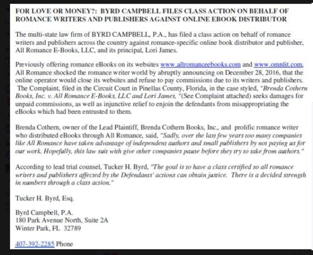 all-romance-class-action